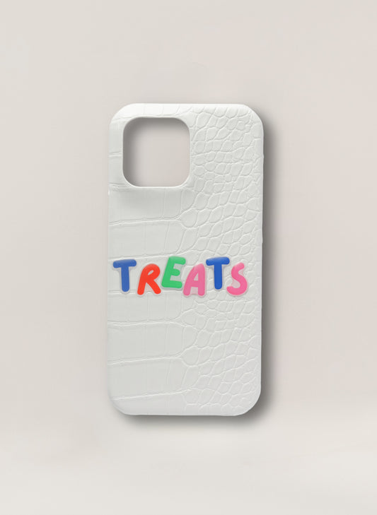 Croc Effect Phone Case - White