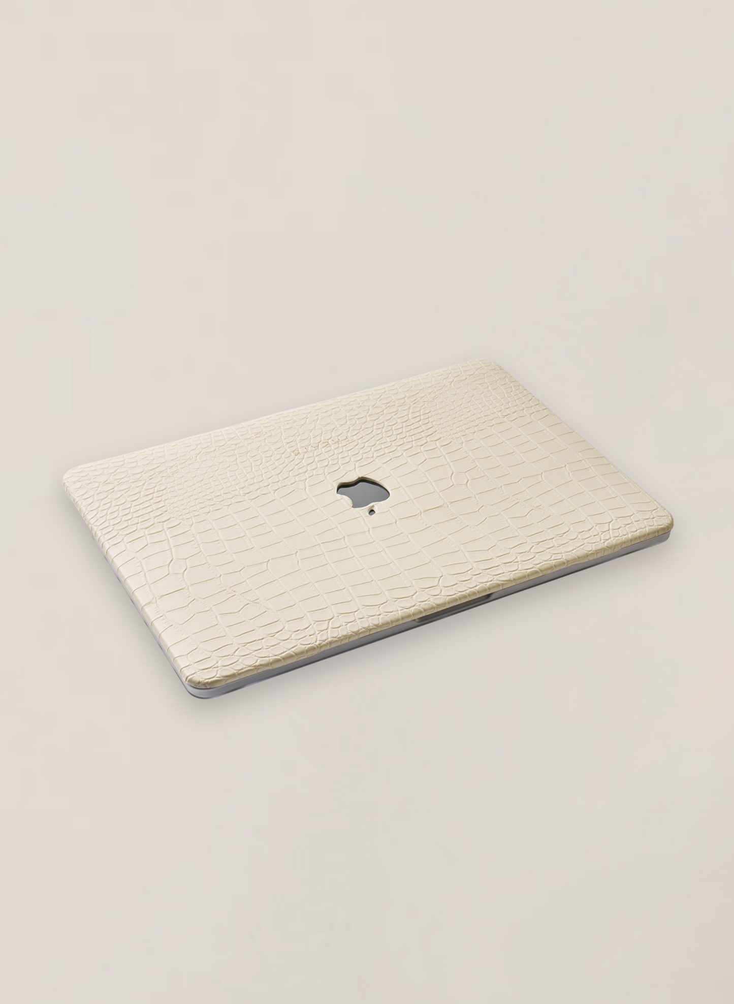 Croc Emboss Laptop Case - Off White