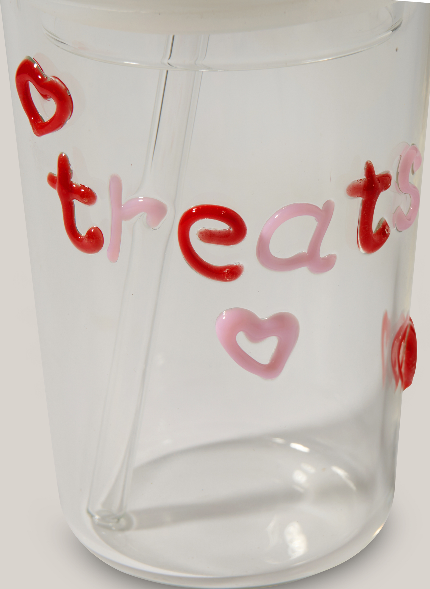 Treats Hearts Glass Tumbler - Clear