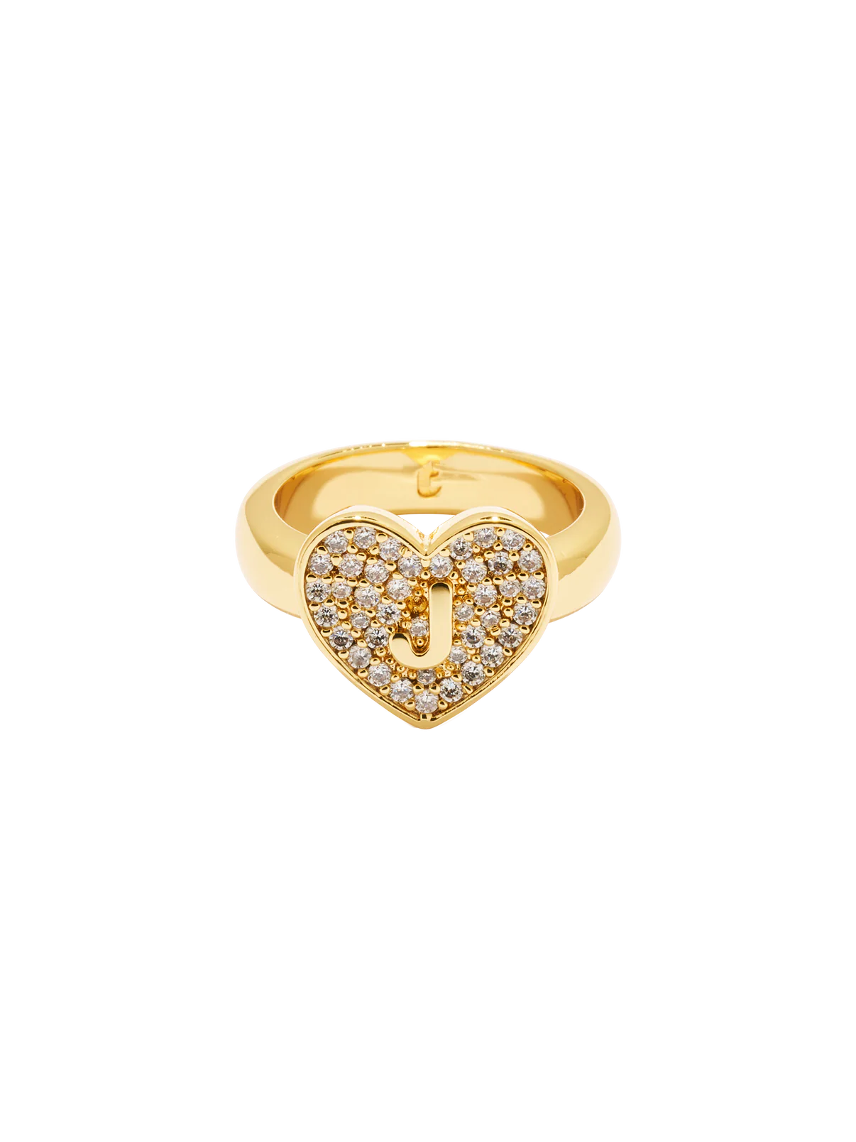 Initial Heart Signet Ring