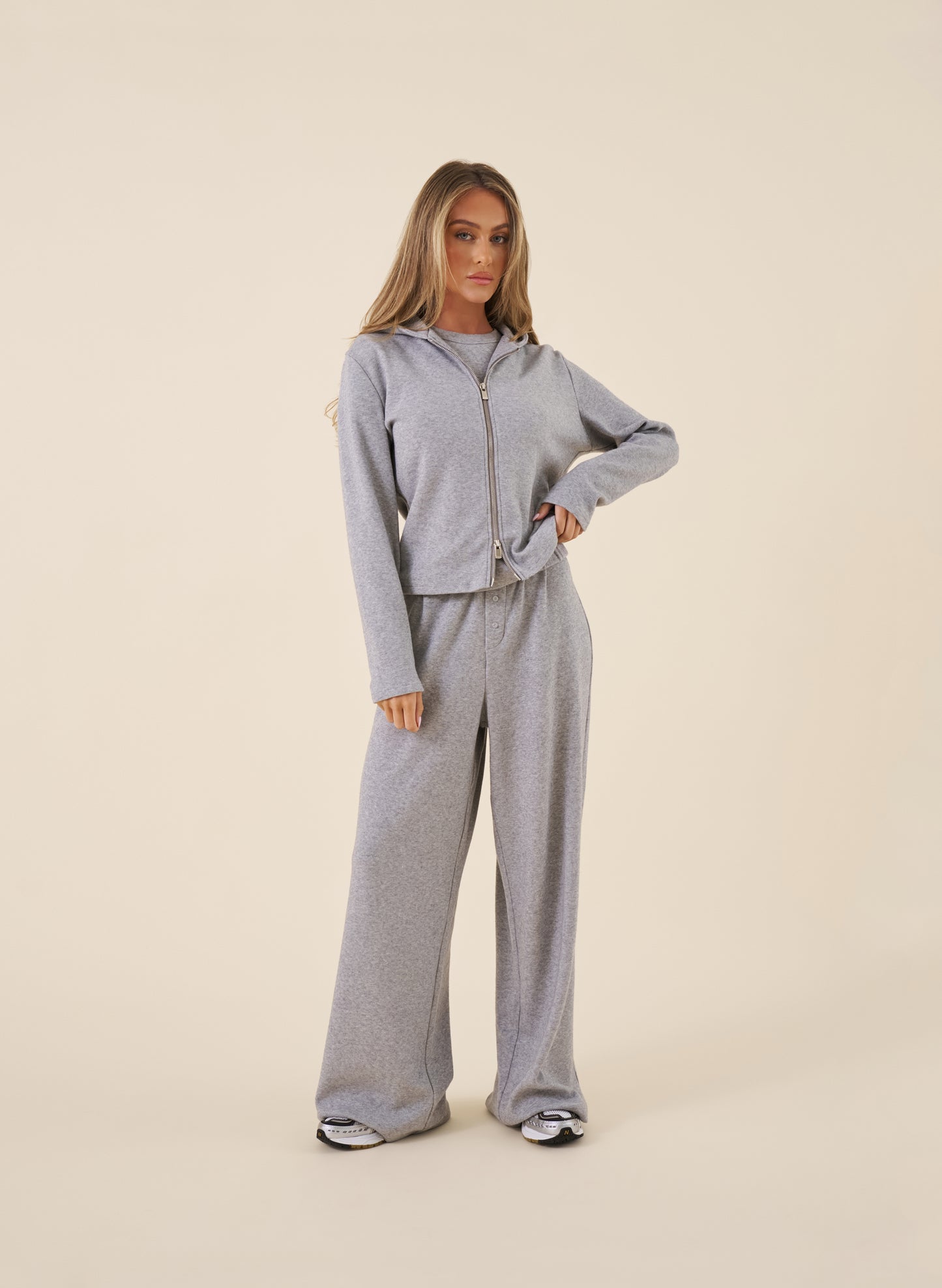 Cosy Knit Hoodie - Grey Marl