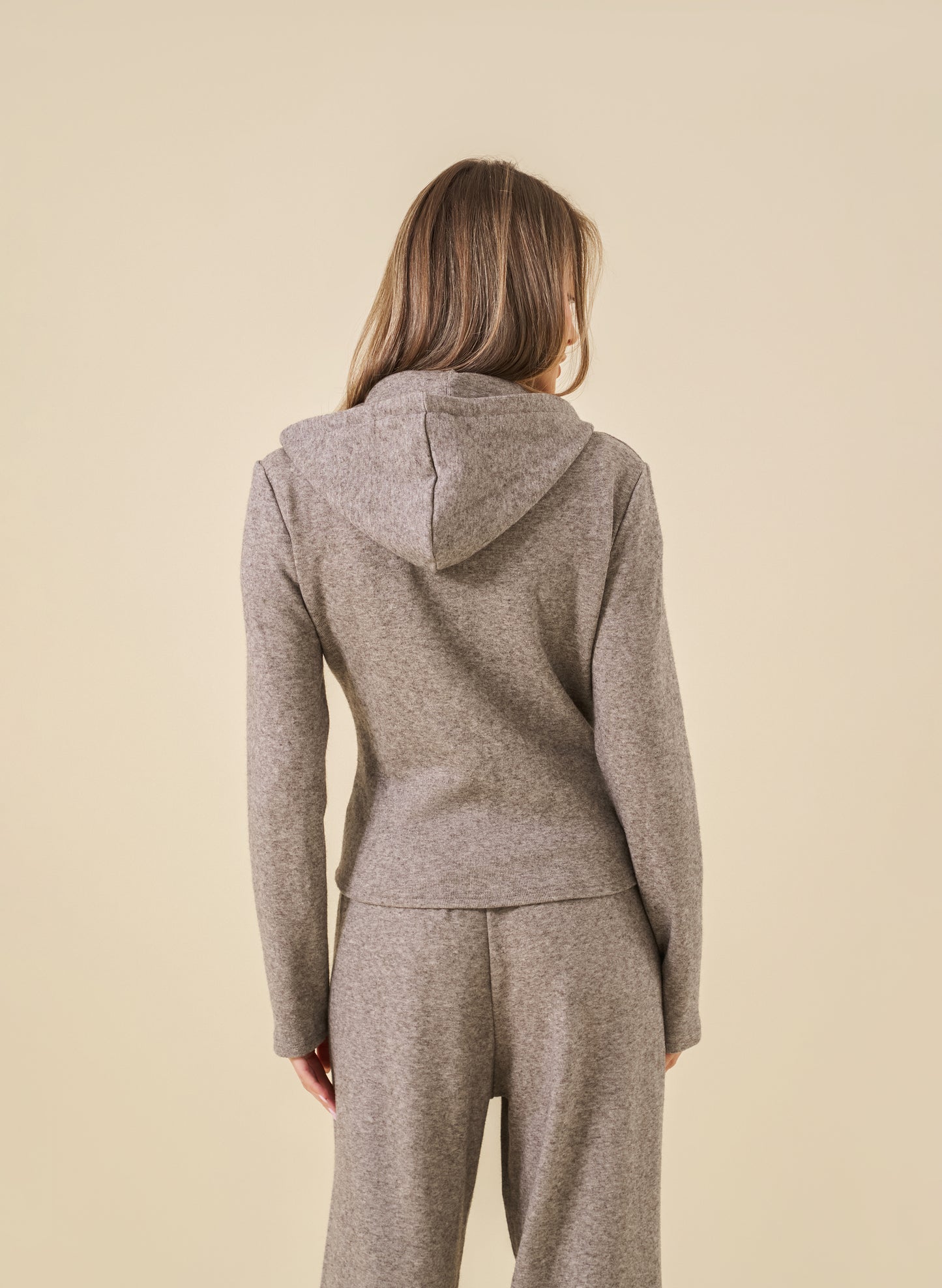 Cosy Knit Hoodie - Taupe