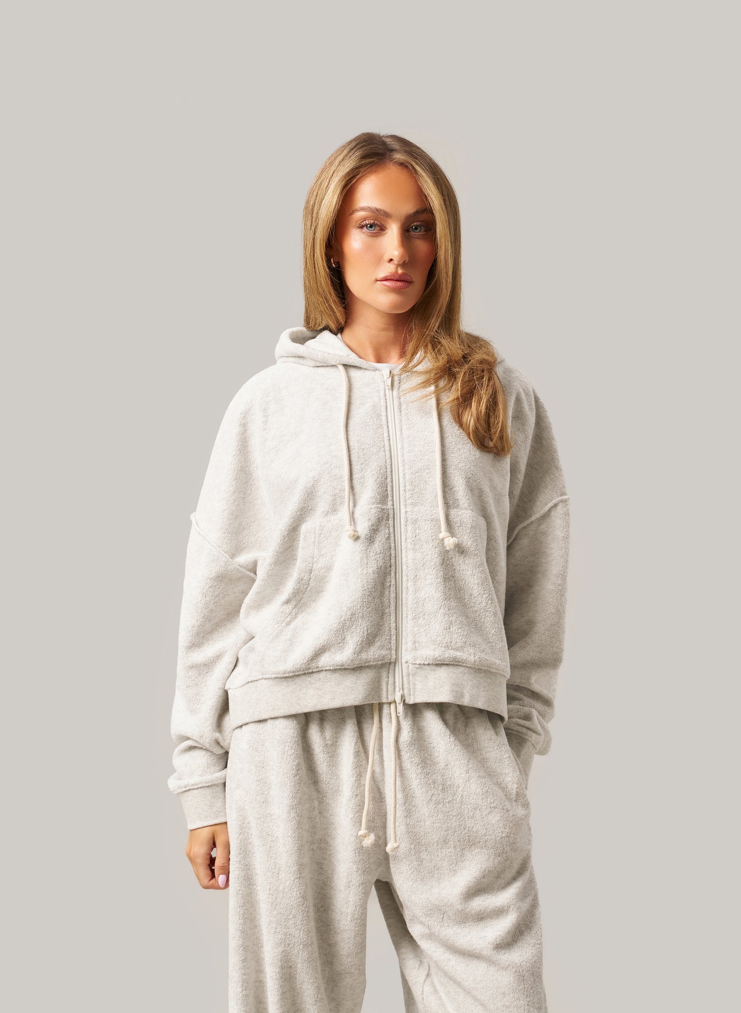Towelling Tracksuit - Grey Marl