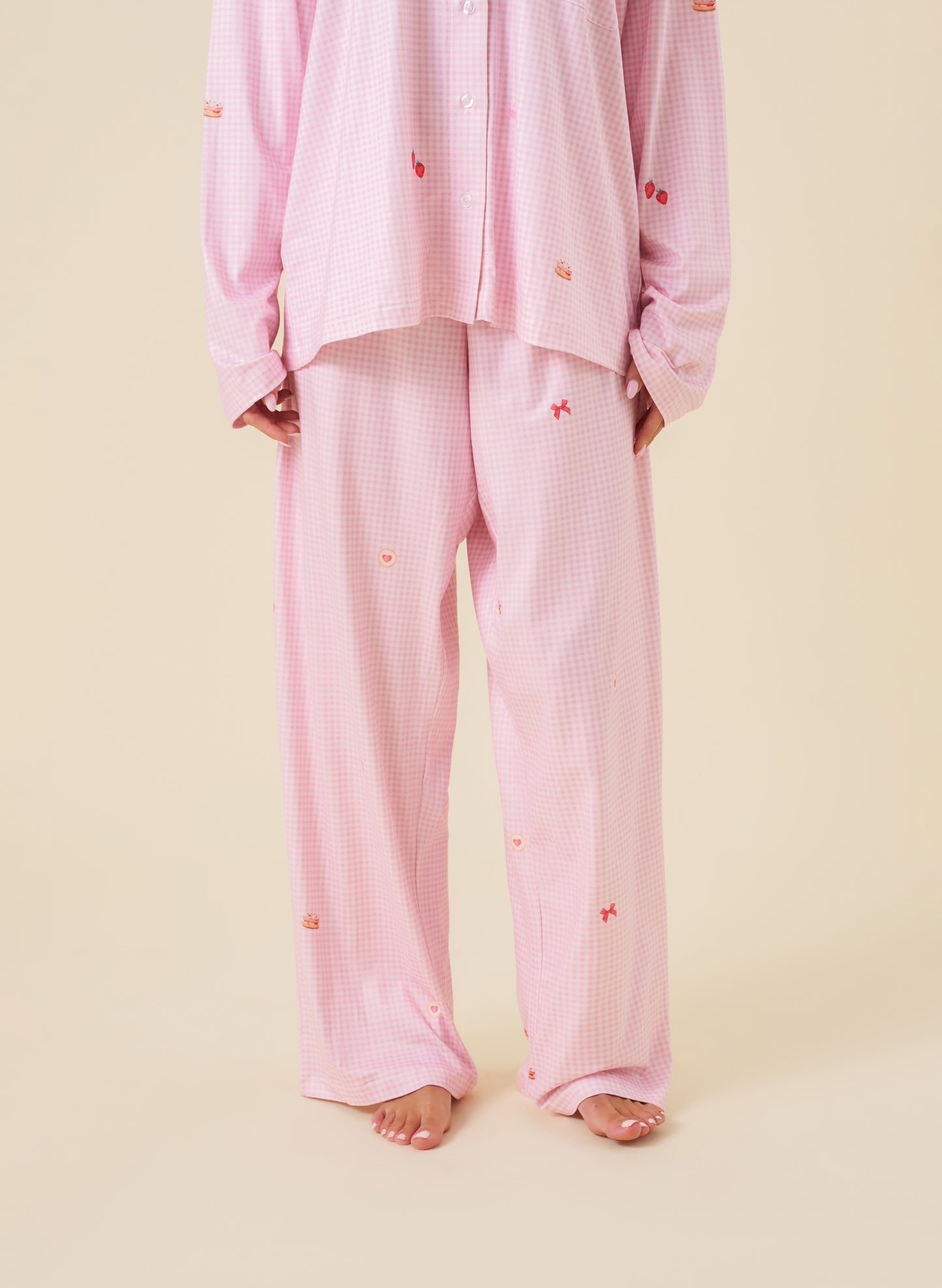 Gingham Soft Launch Pyjamas - Baby Pink