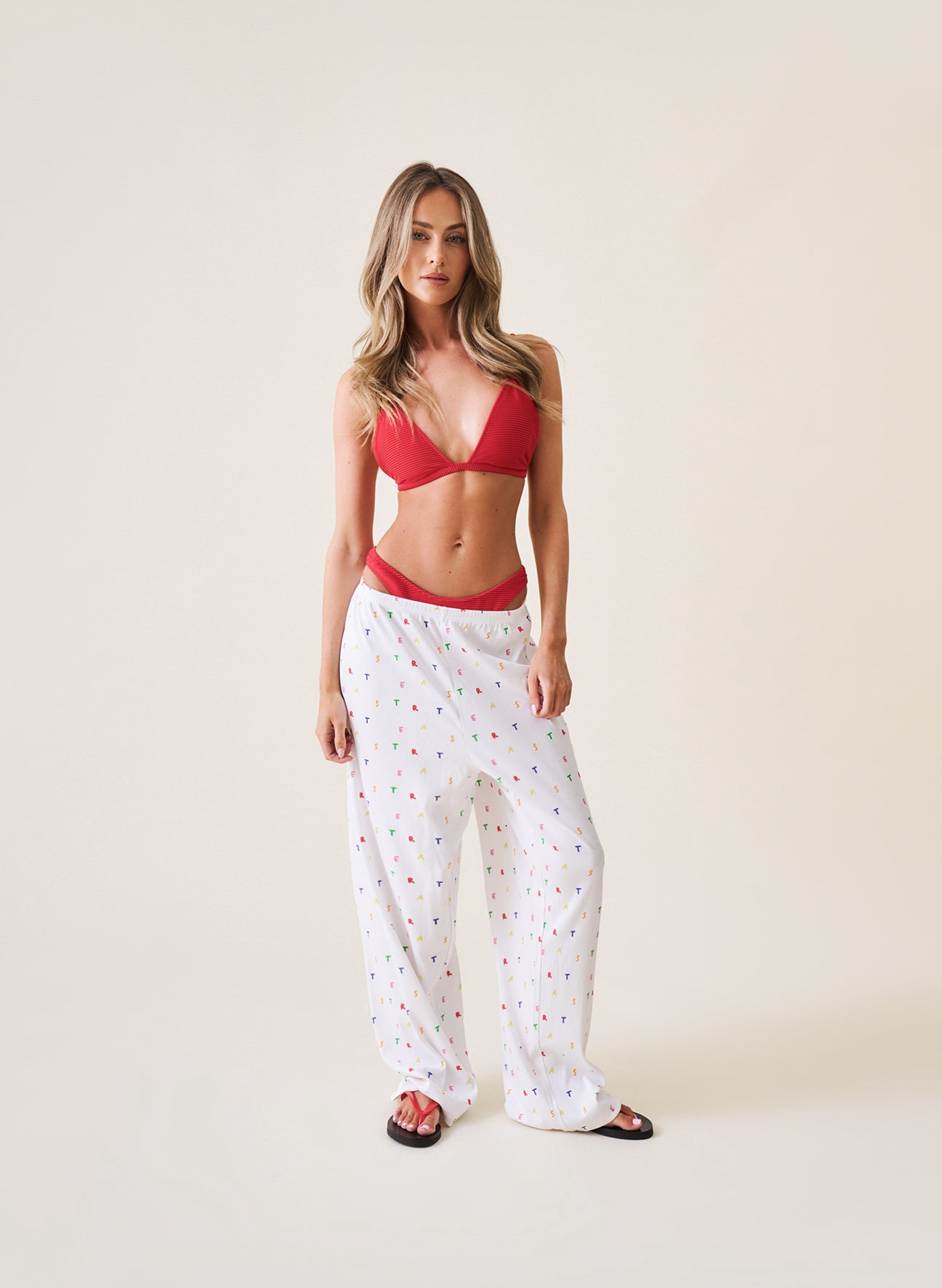 Ribbed Bikini Set - Red