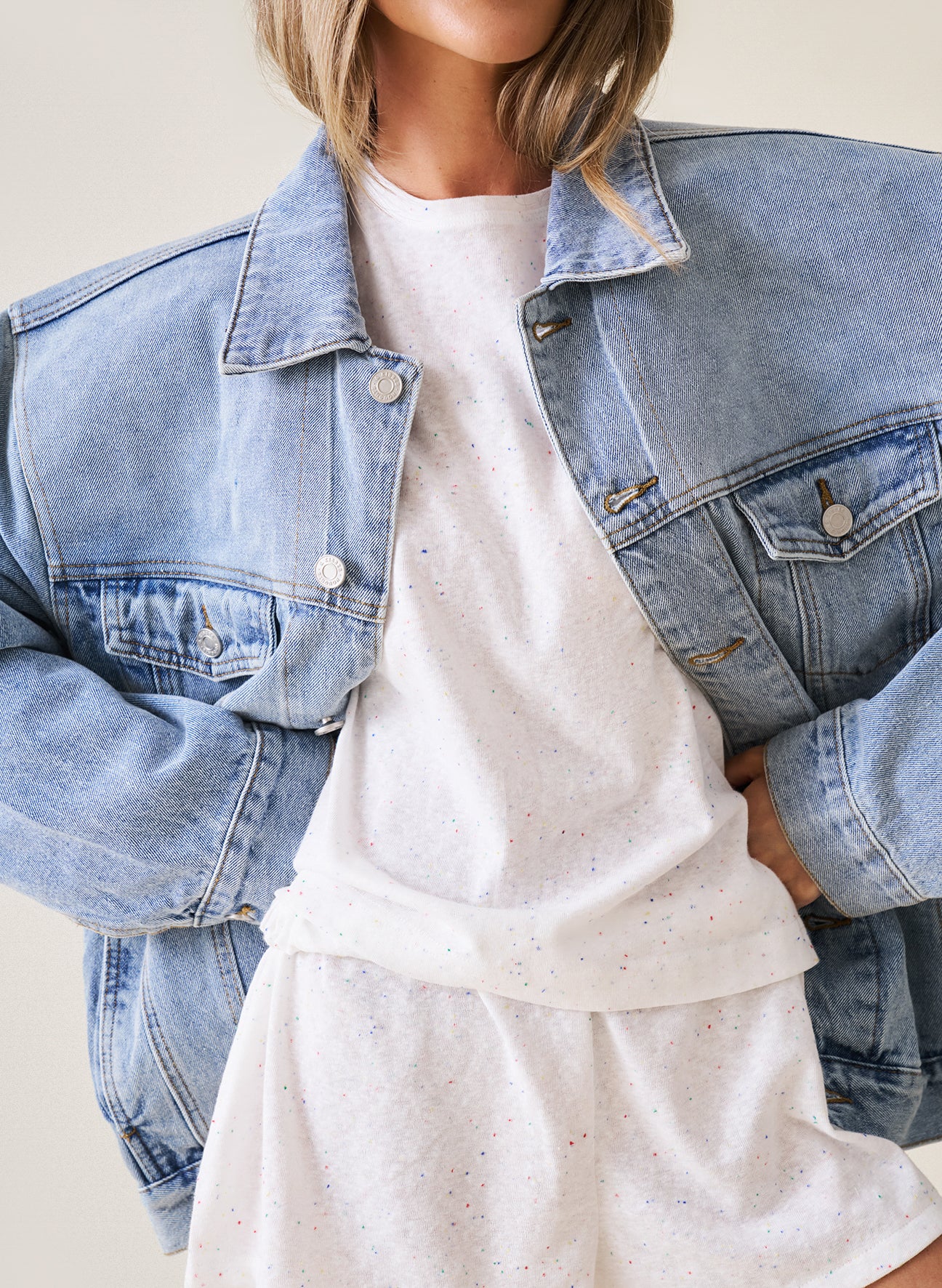 Confetti Shorts Set - Off White