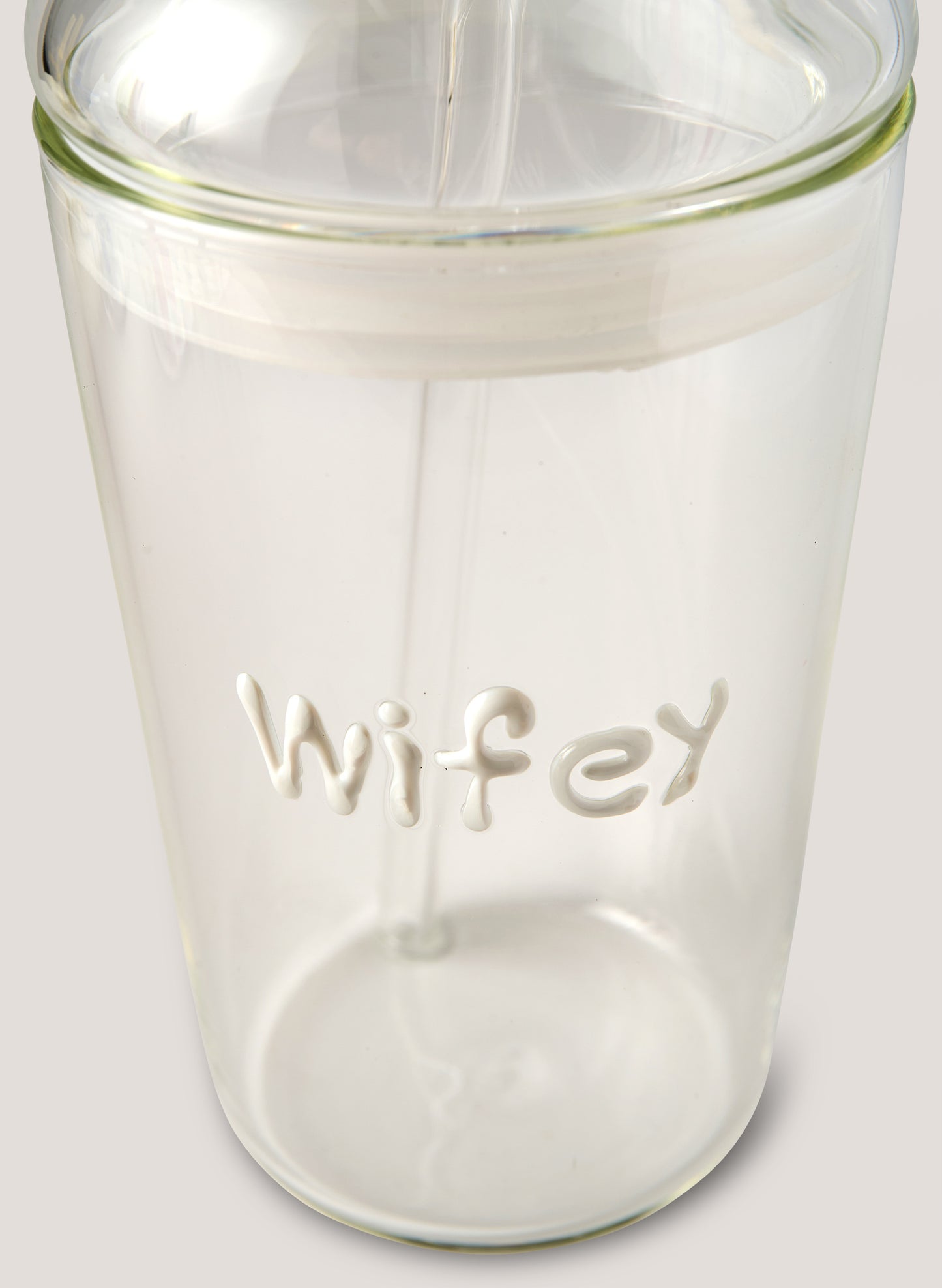 Wifey Glass Tumbler - White