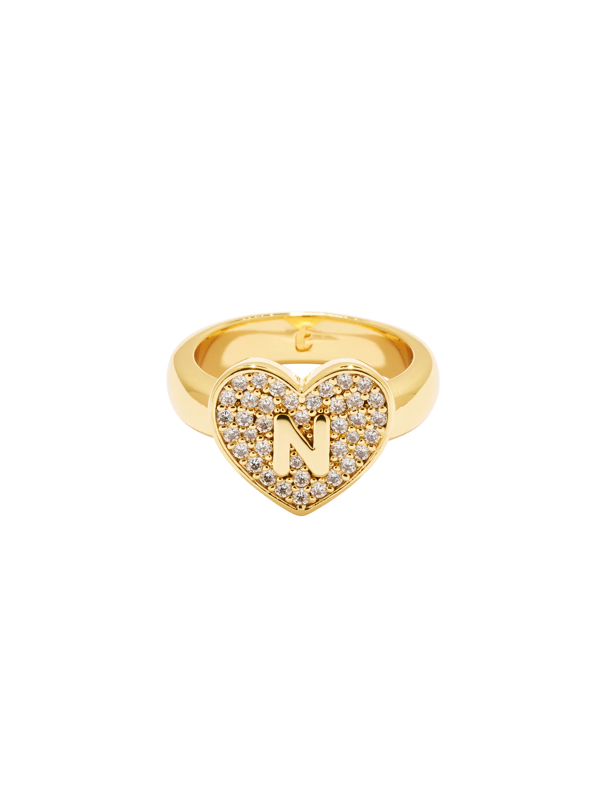Initial Heart Signet Ring