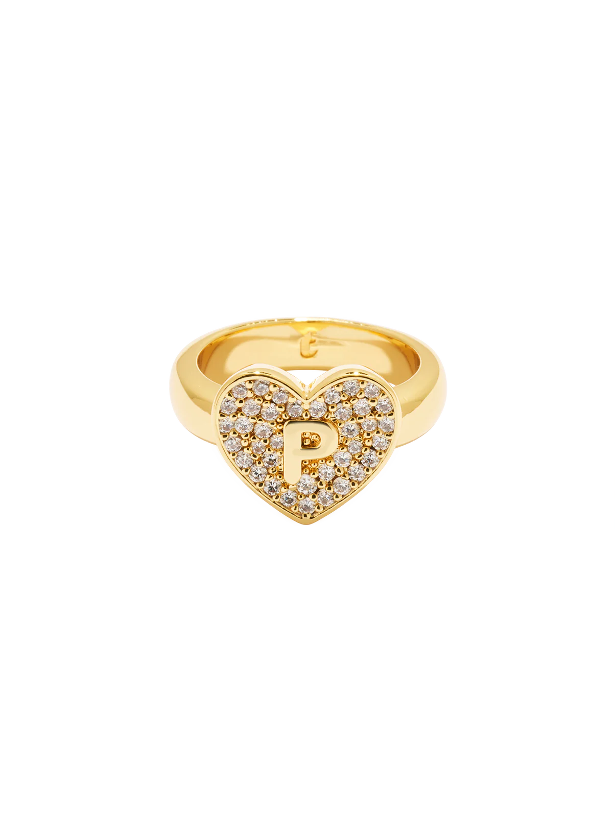 Initial Heart Signet Ring