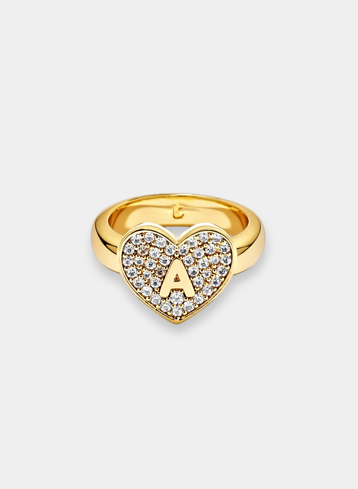 Initial Heart Signet Ring