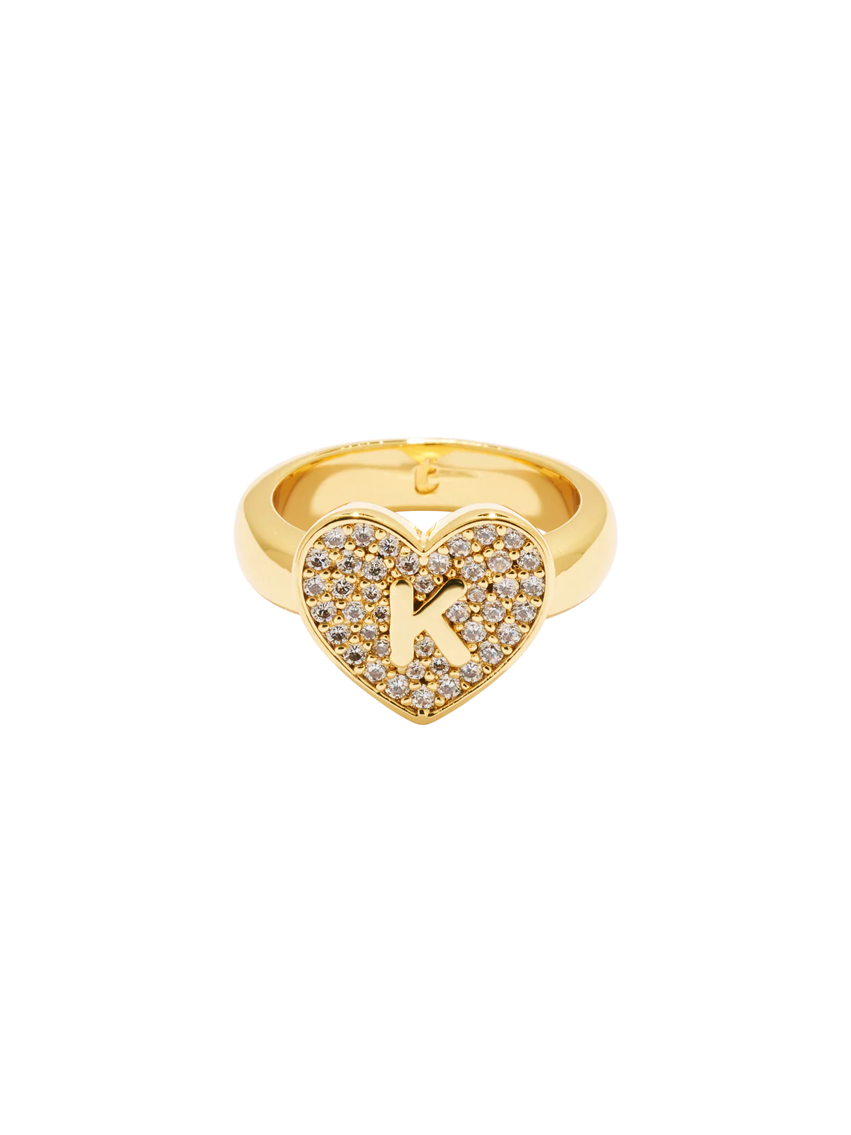 Initial Heart Signet Ring
