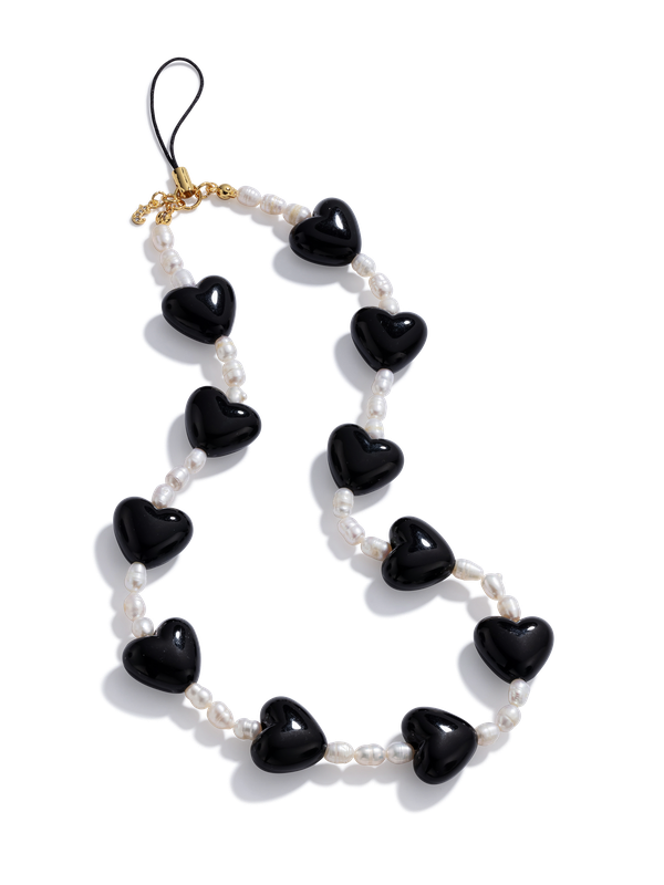 Black Heart Phone Chain