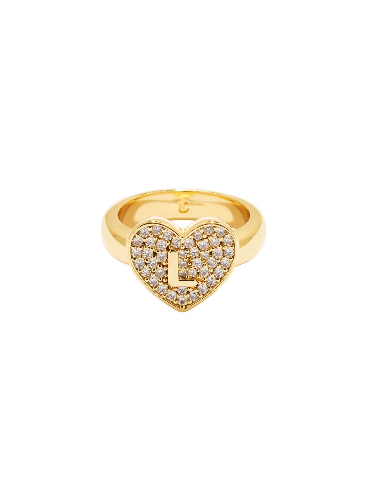 Initial Heart Signet Ring