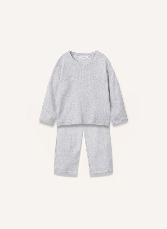 Kids Pointelle Pyjama - Grey