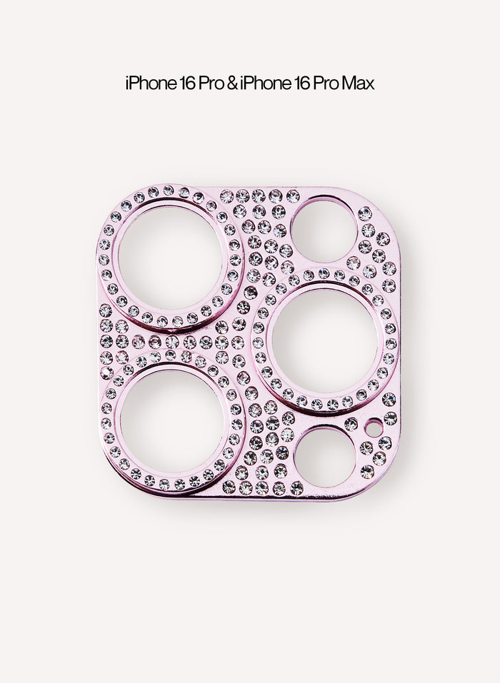 Rhinestone Camera Sticker - Pink