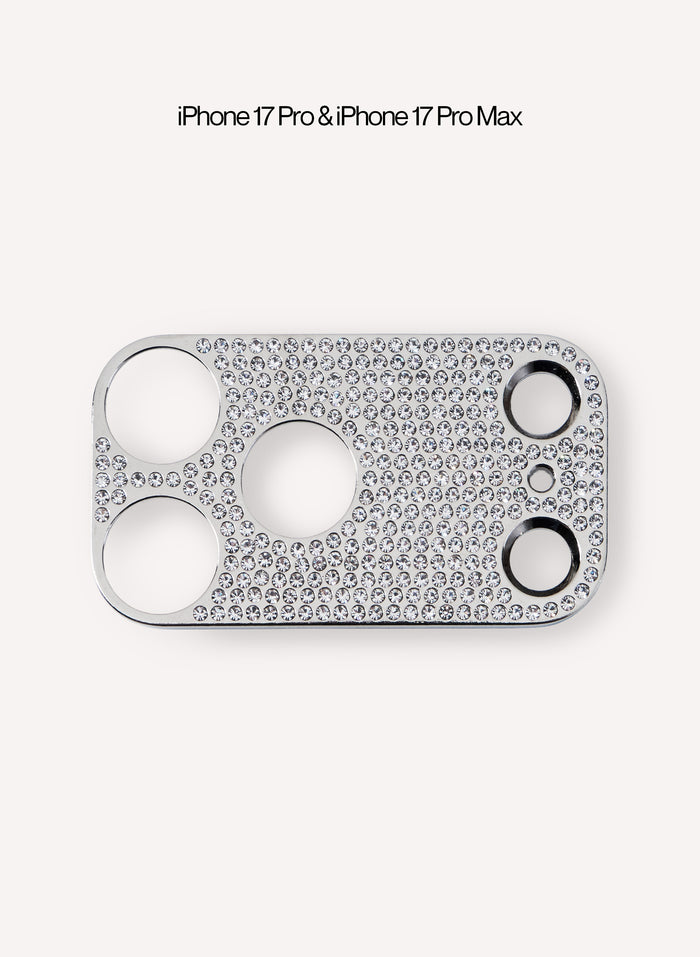Rhinestone Camera Sticker - Silver