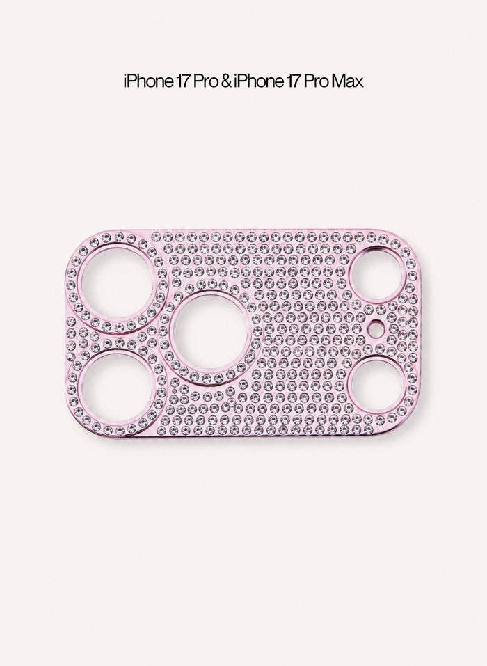 Rhinestone Camera Sticker - Pink