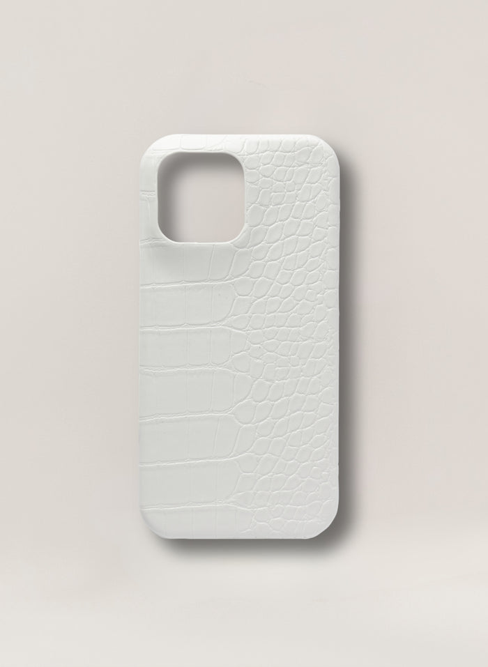 Croc Effect Phone Case - White