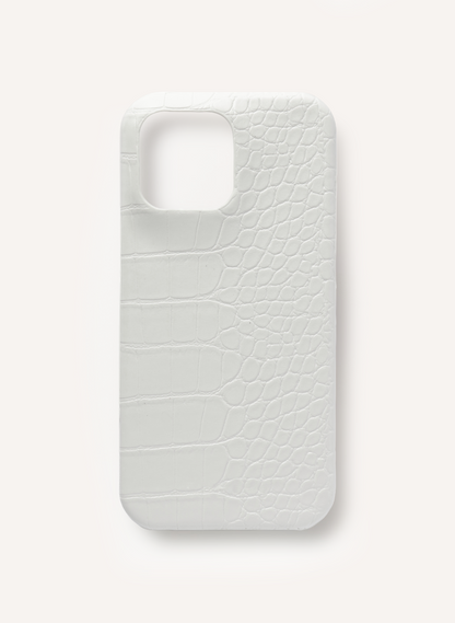 Croc Effect Phone Case - White