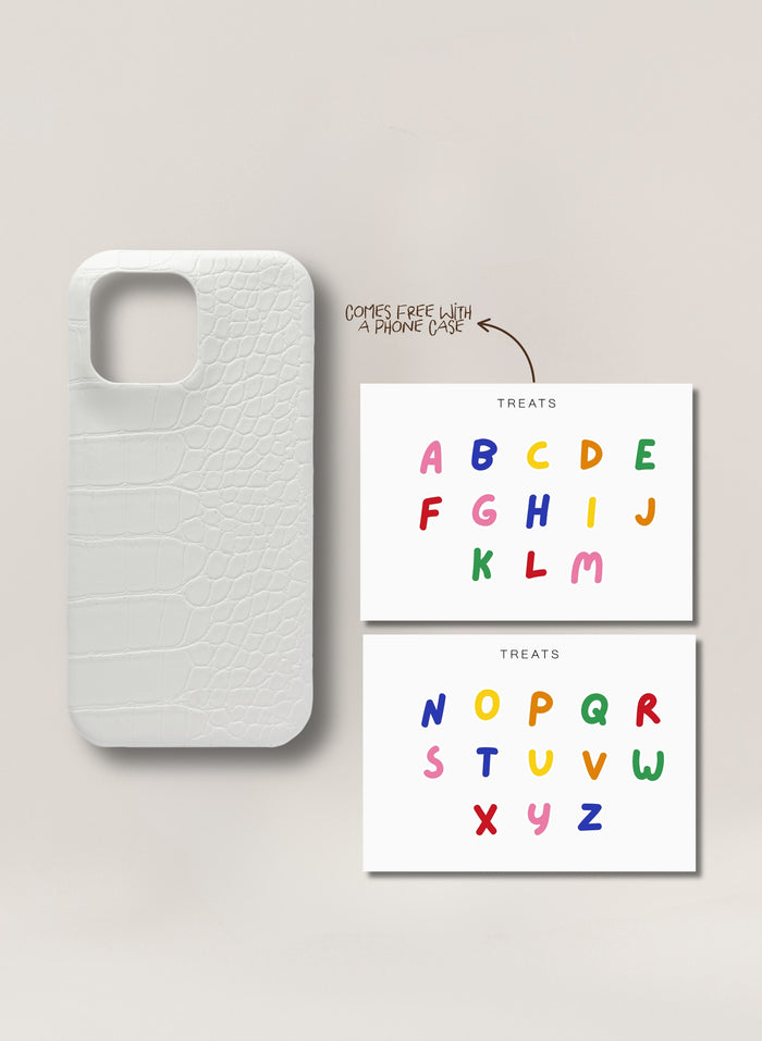 Croc Effect Phone Case - White