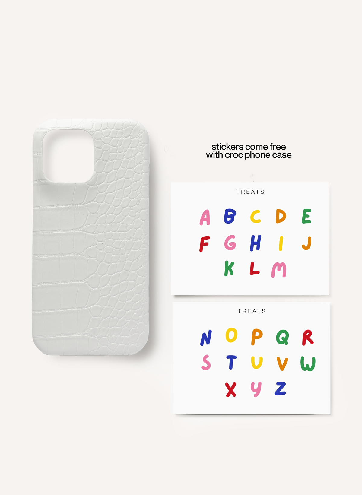 Croc Effect Phone Case - White