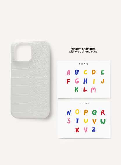 Croc Effect Phone Case - White