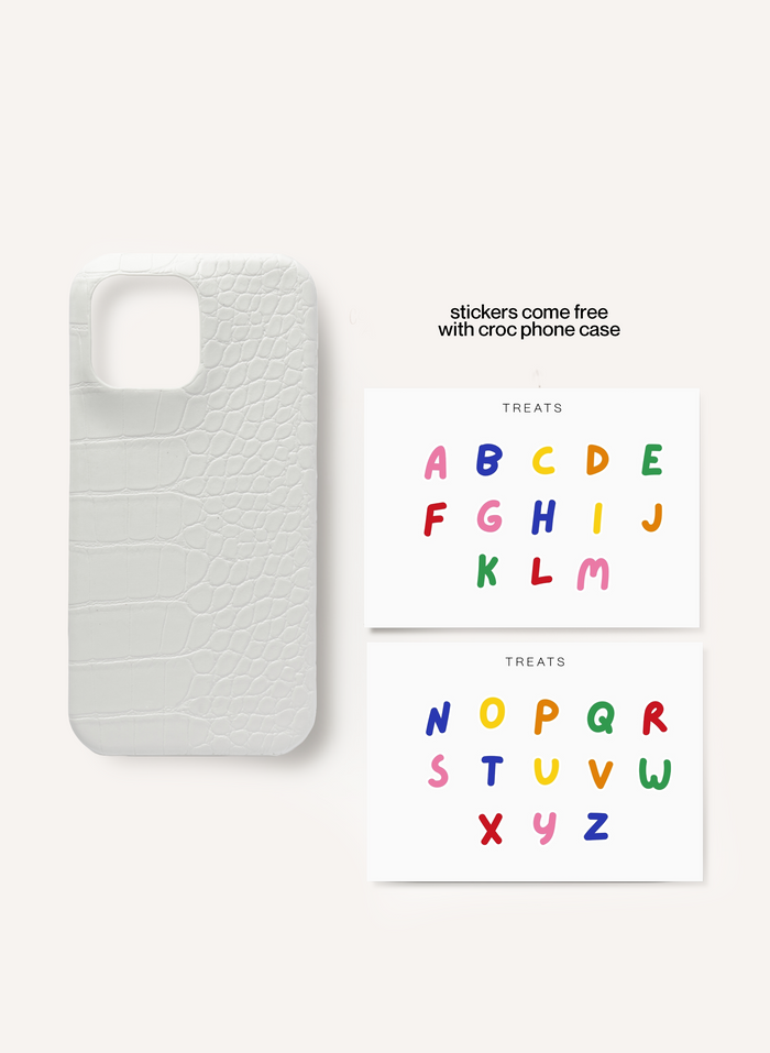 Croc Effect Phone Case - White