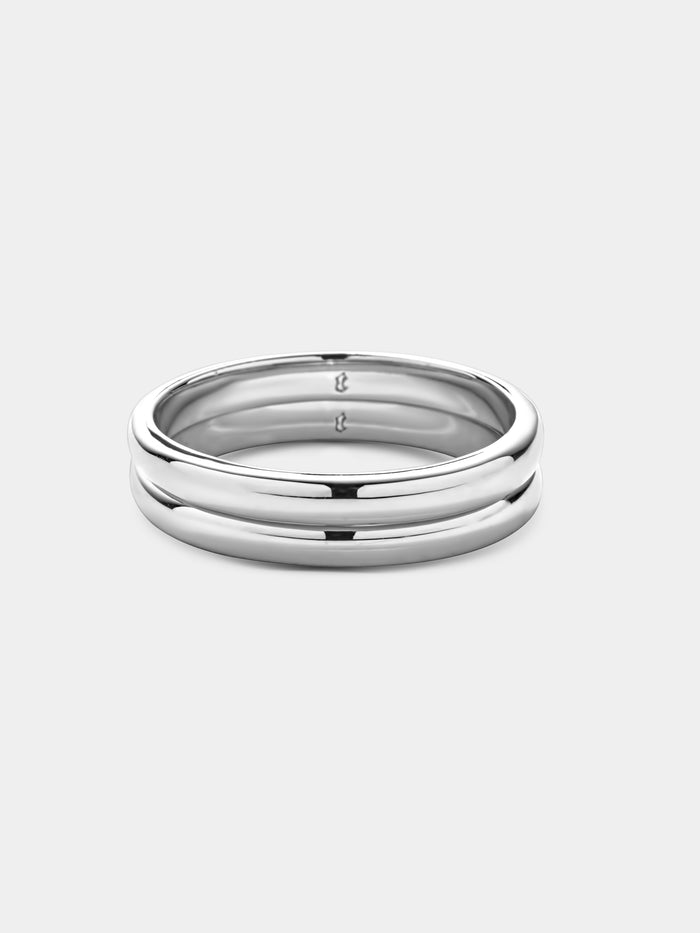 Plain Stacking Rings - Silver 2 Pack