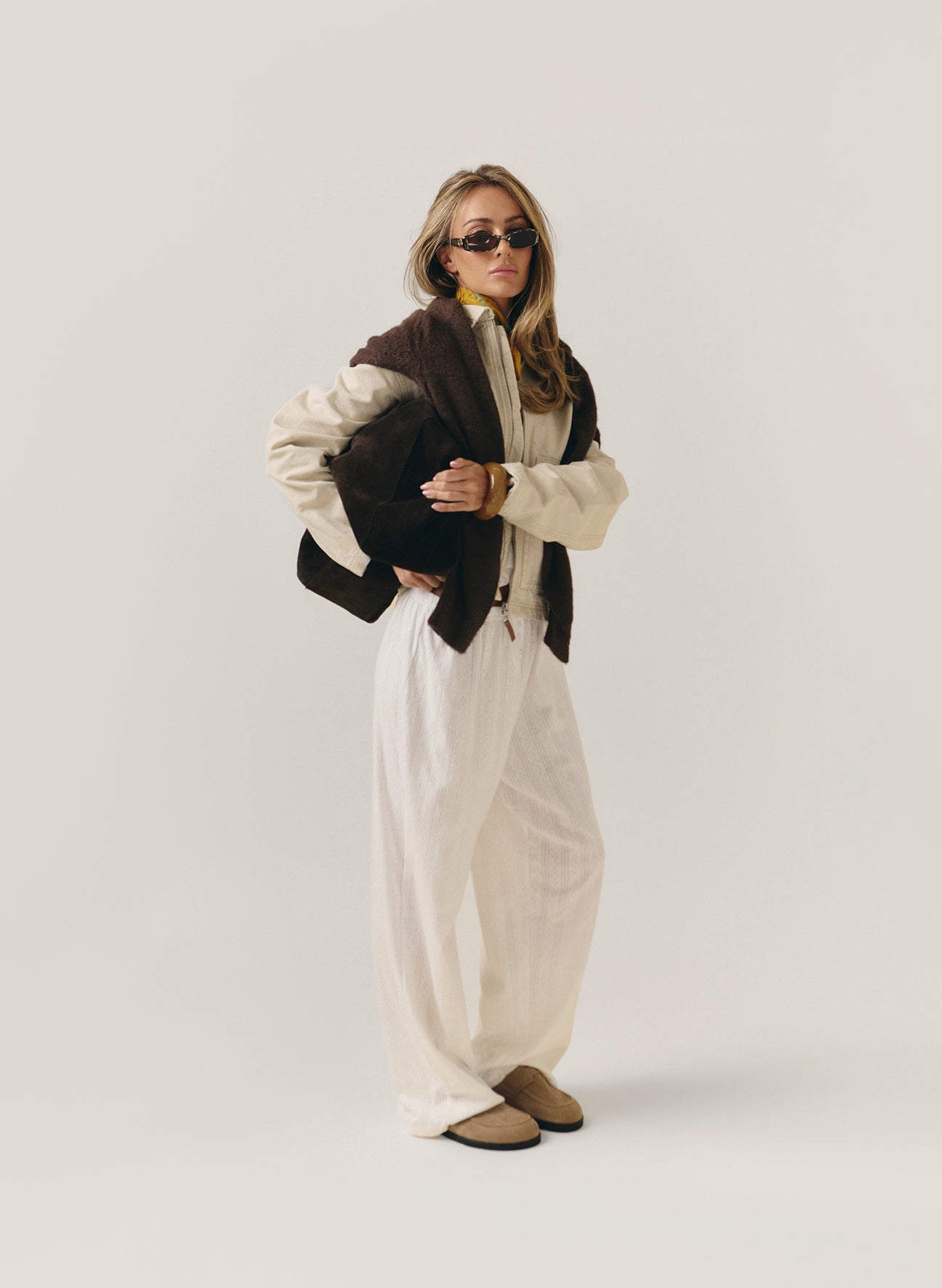 Pointelle Long Sleeve Pyjama Set - White