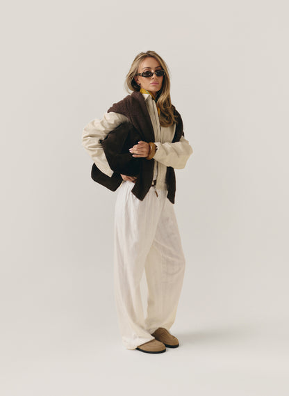 Pointelle Long Sleeve Pyjama Set - White