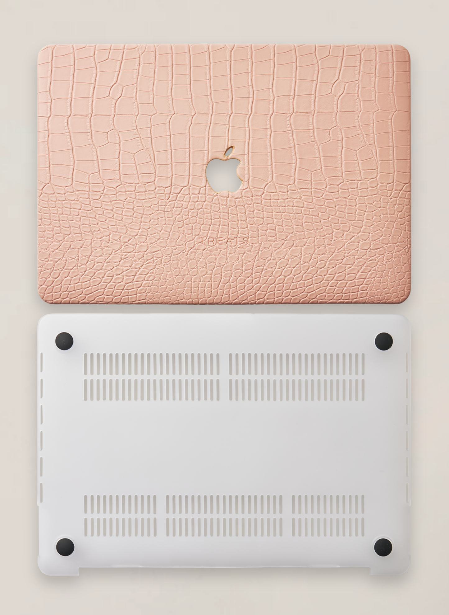 Croc Emboss Laptop Case - Baby Pink