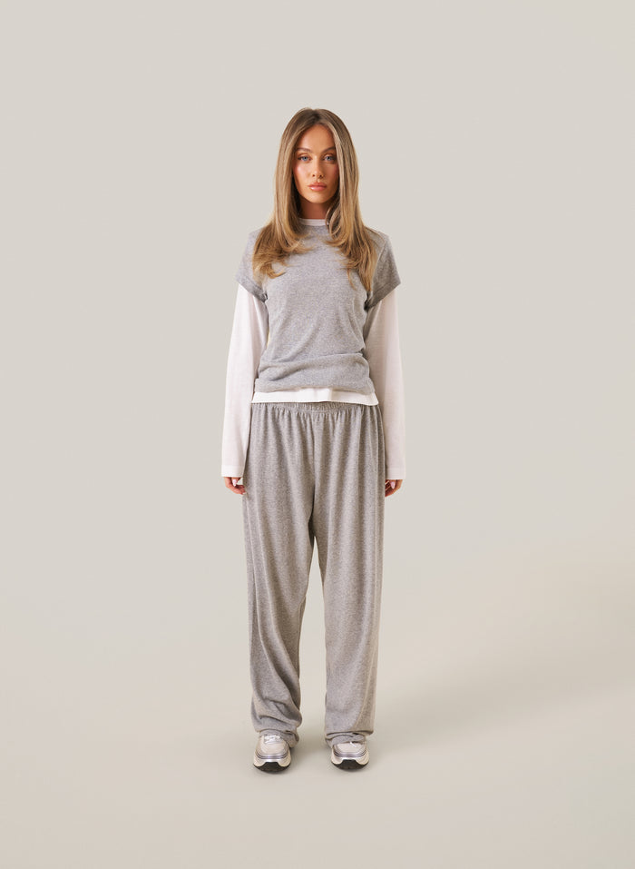 3 Piece Layered Slub Set - Grey