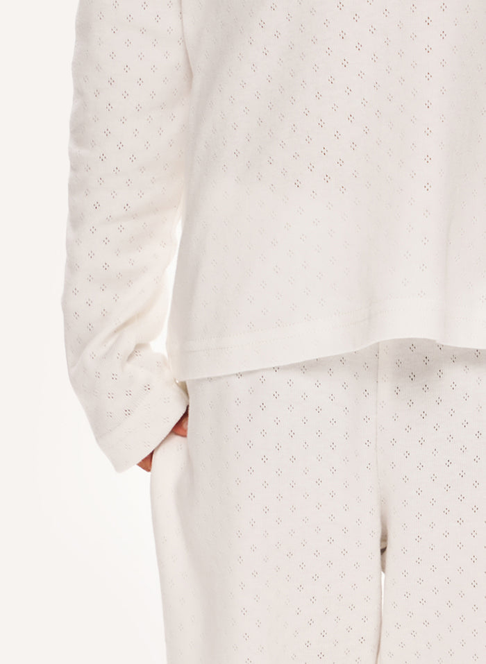Kids Pointelle Pyjama - White