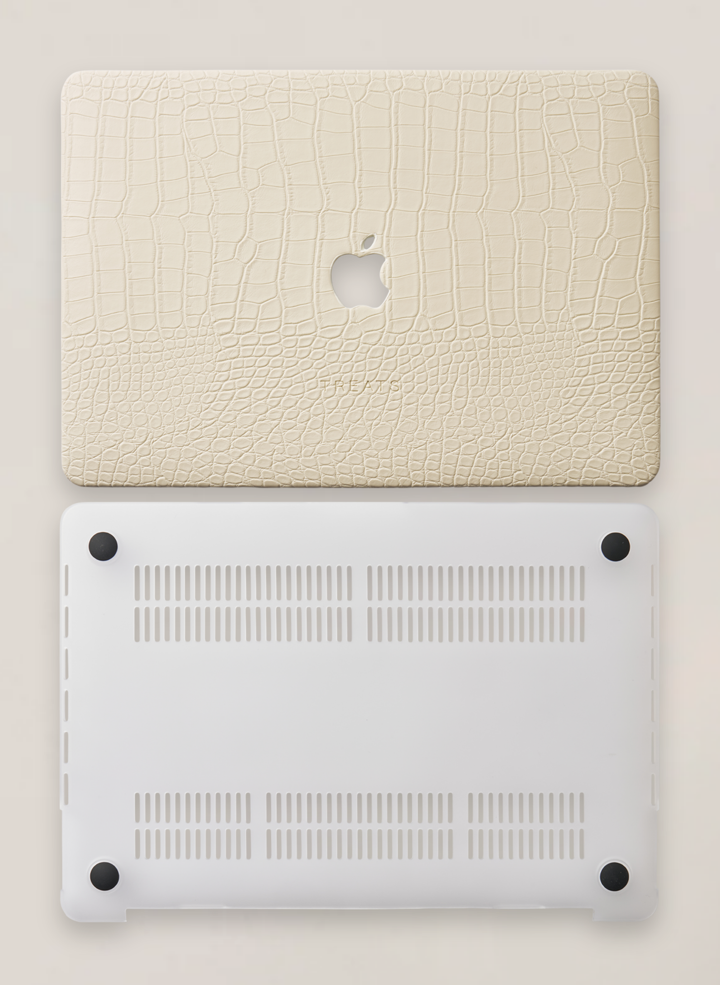 Croc Emboss Laptop Case - Off White