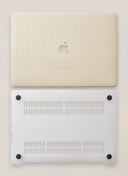 Croc Emboss Laptop Case - Off White
