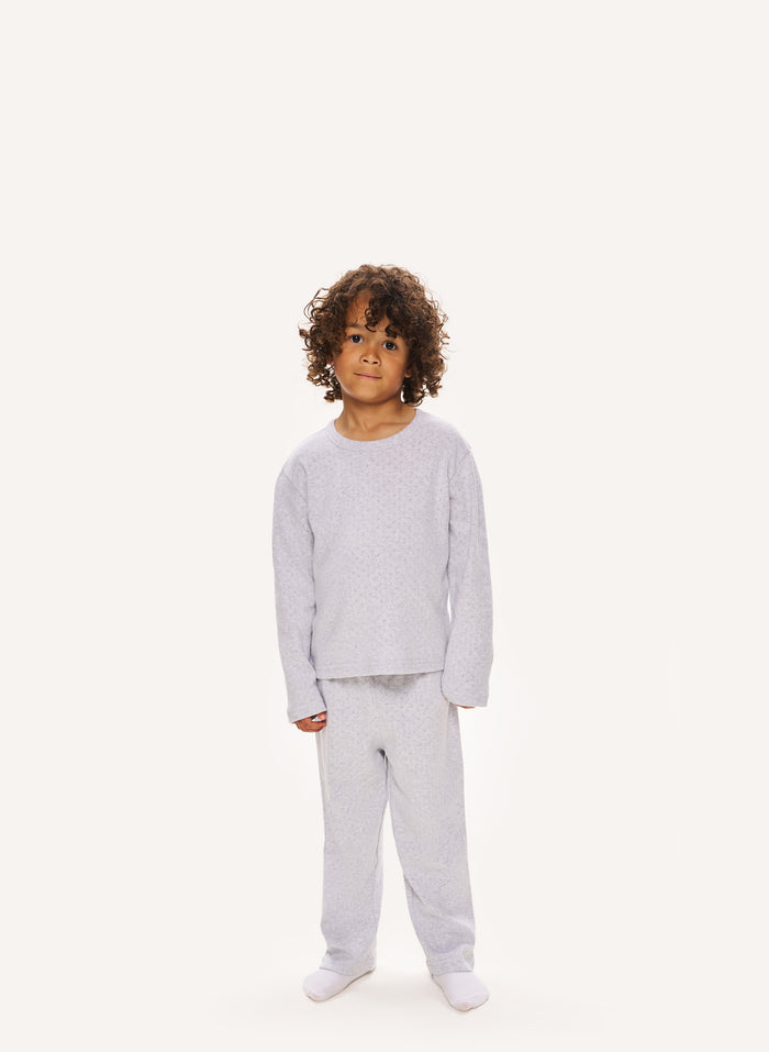 Kids Pointelle Pyjama - Grey