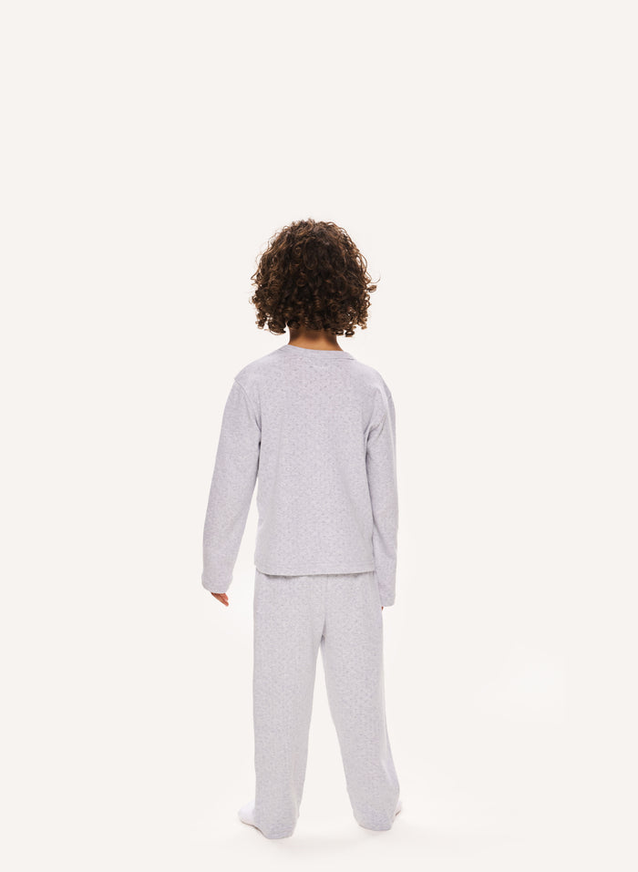 Kids Pointelle Pyjama - Grey