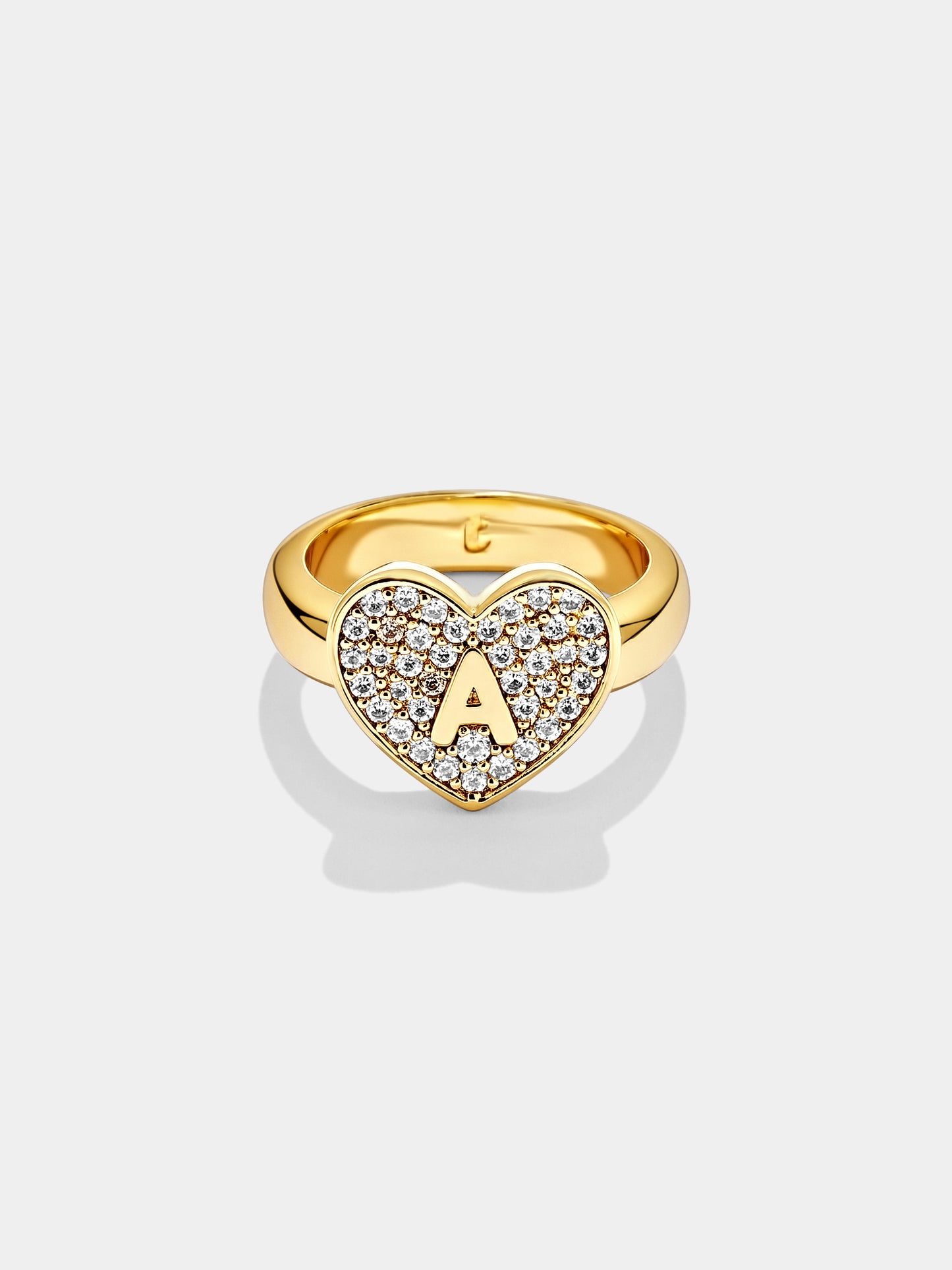 Initial Heart Signet Ring
