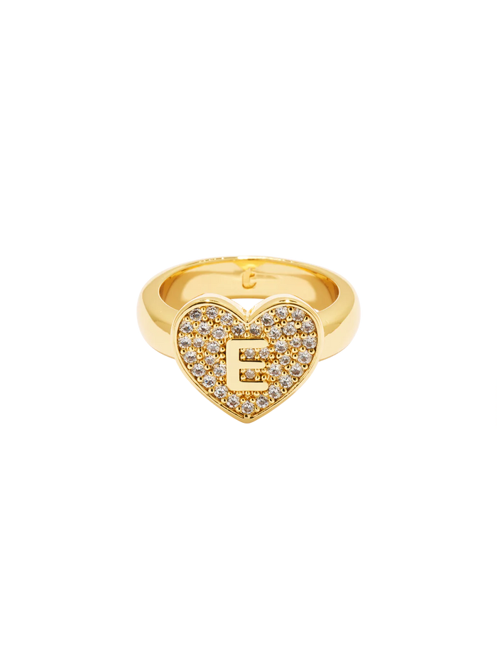 Initial Heart Signet Ring