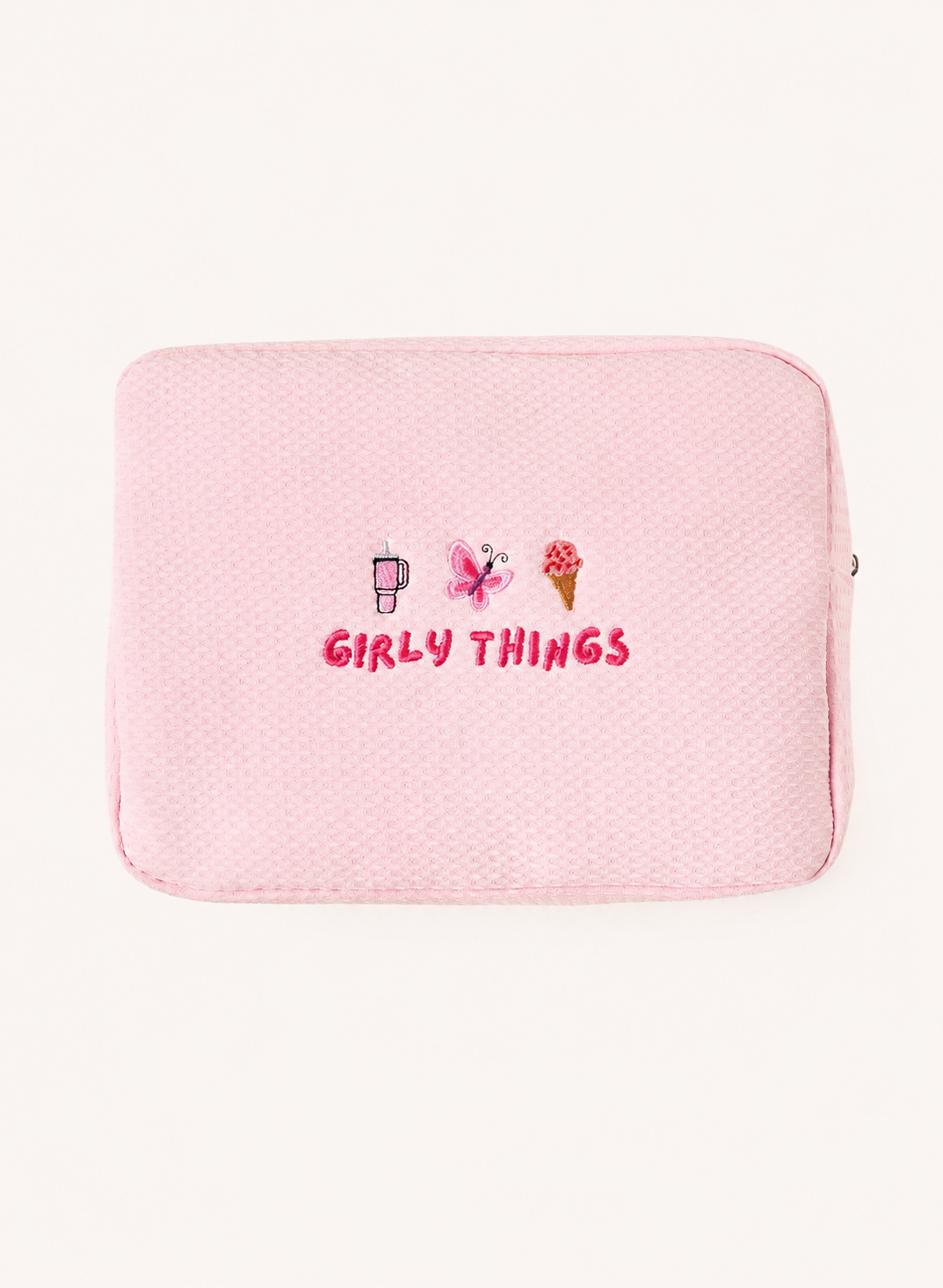 Personalised Waffle Pouch - Pink