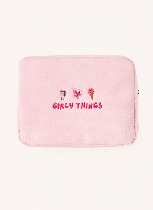 Personalised Waffle Pouch - Pink