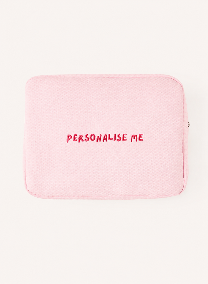 Personalised Waffle Pouch - Pink