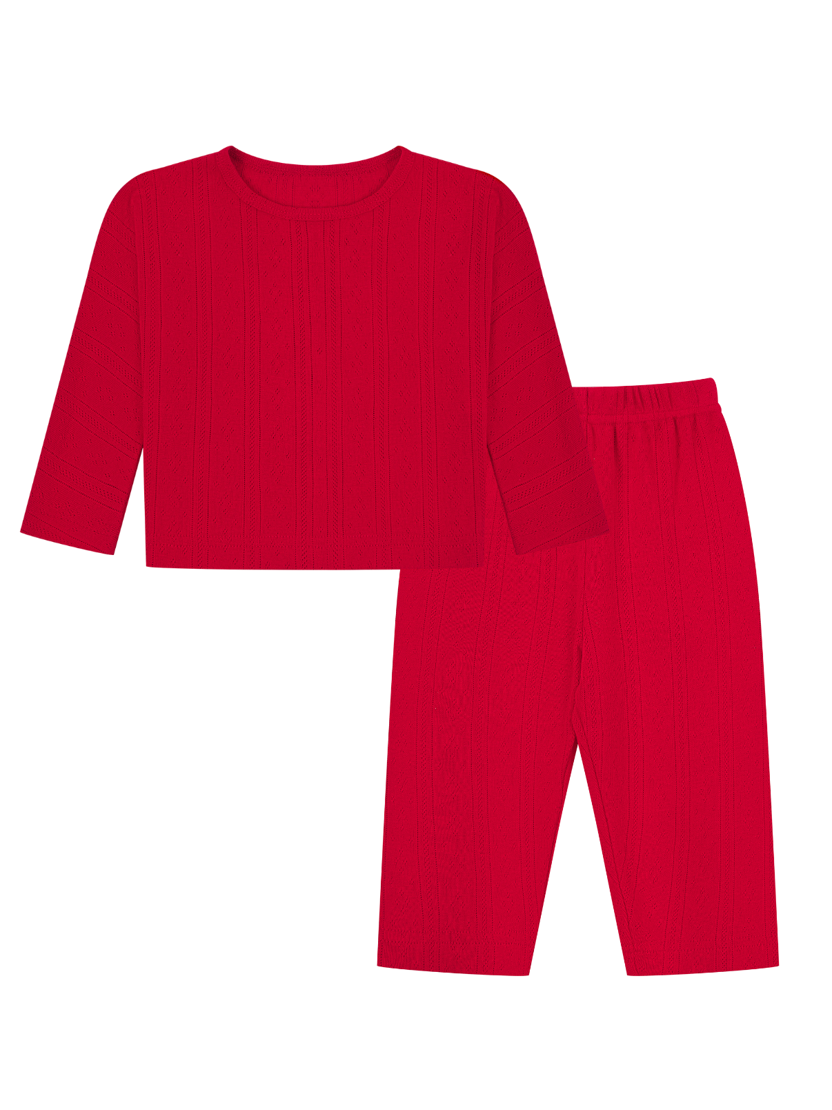 Kids Pointelle Red Pyjamas