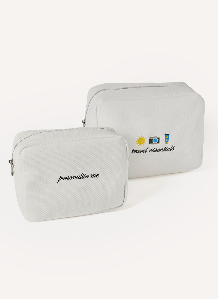 Personalised Waffle Pouch - White