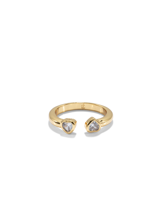 Double Heart Ring - Gold