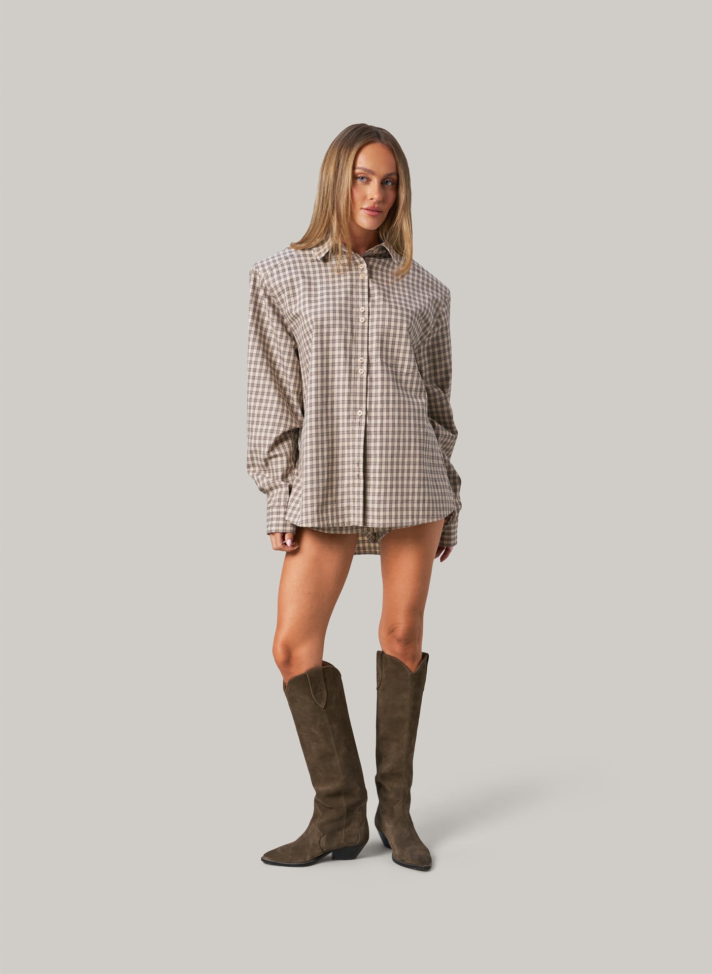 Elevated Check Set - Beige