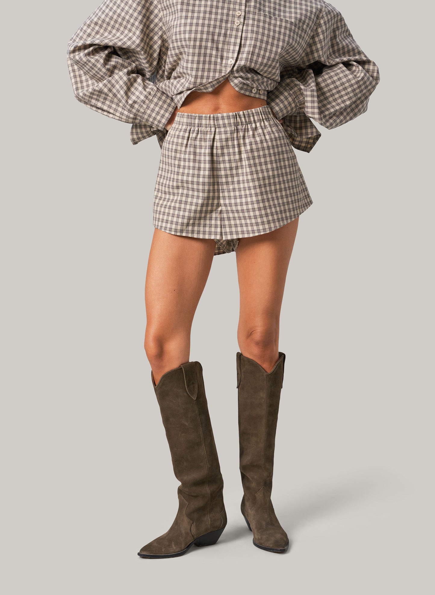 Elevated Check Set - Beige