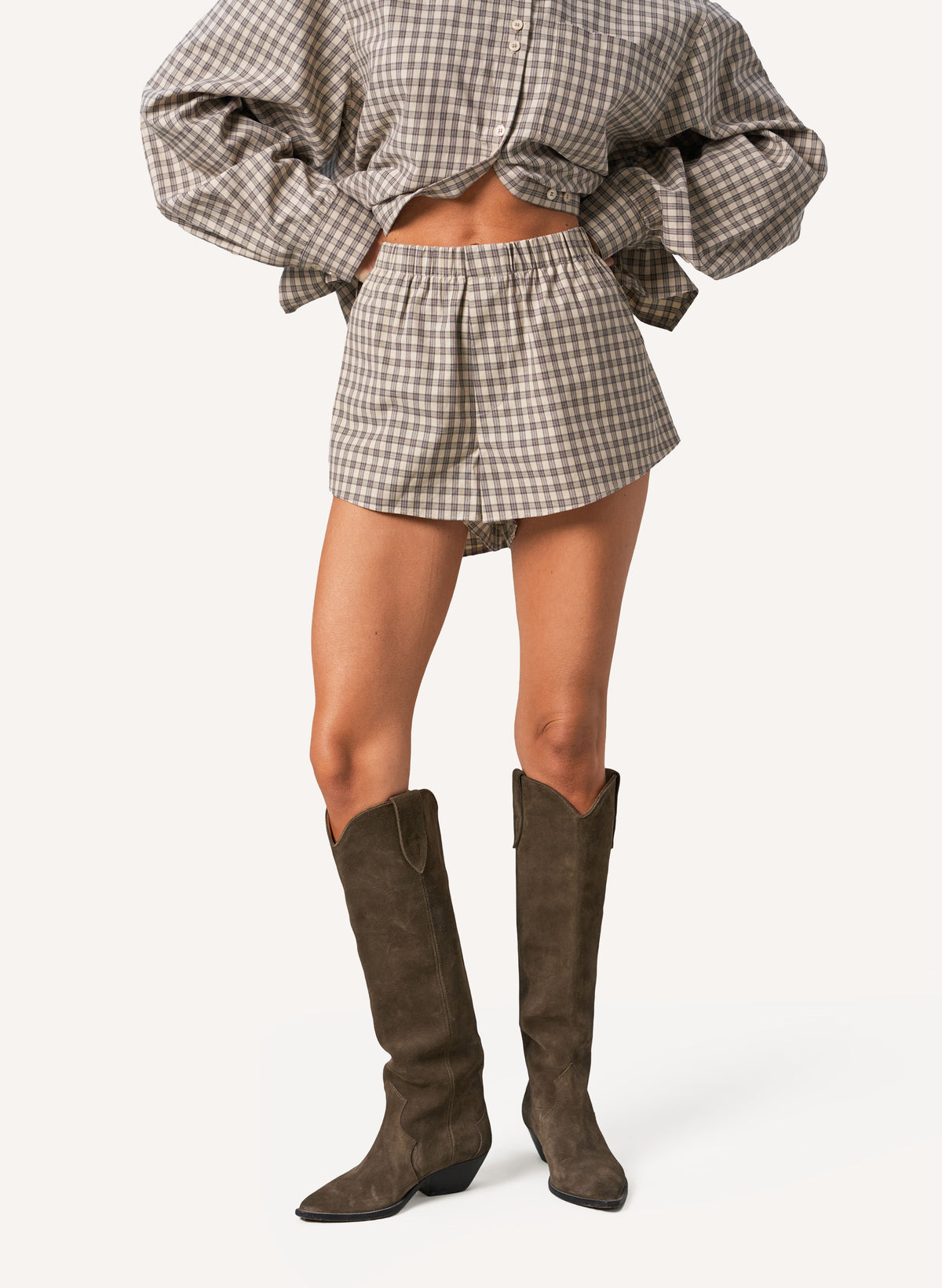 Elevated Check Set - Beige