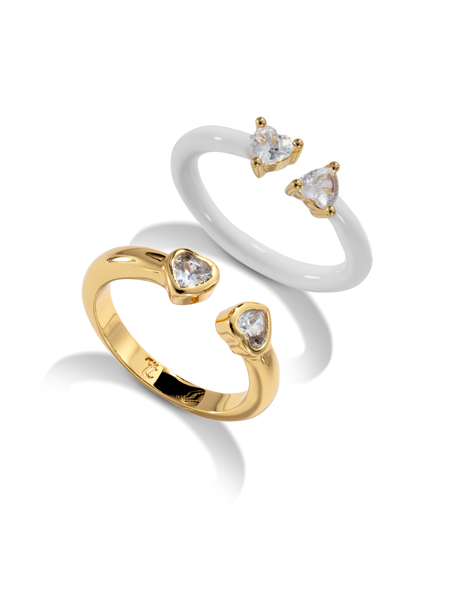 Double Heart Ring - Gold