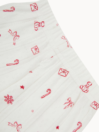 Kids Pointelle Christmas Print Pyjamas